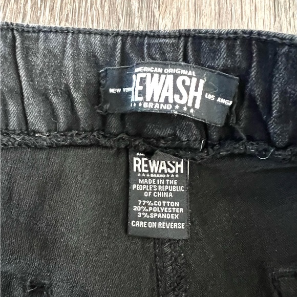 Rewash Mens black wash jogger pants size S - Picture 3 of 7
